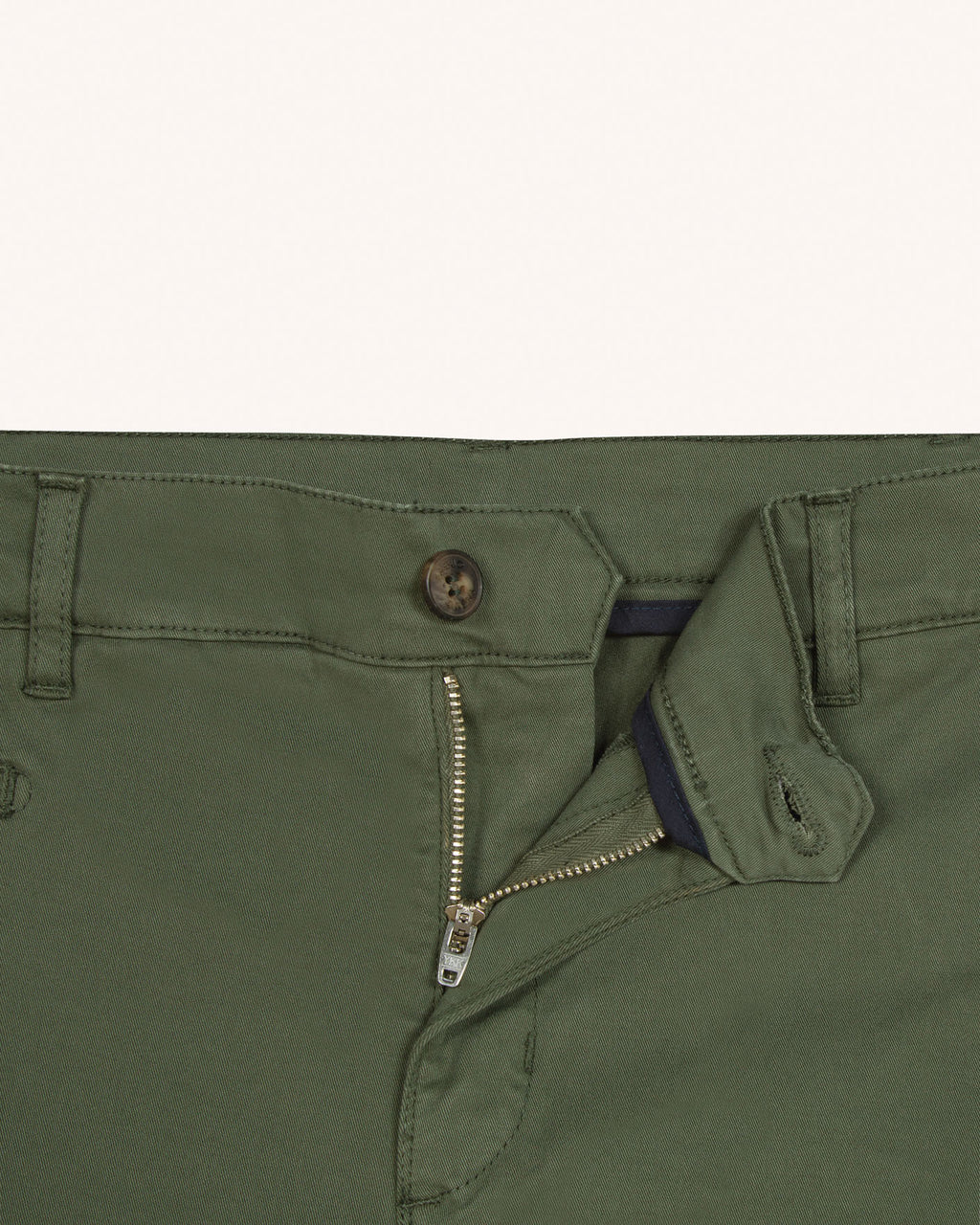 Khaki organic cotton & recycled cotton trousers - BRIX model