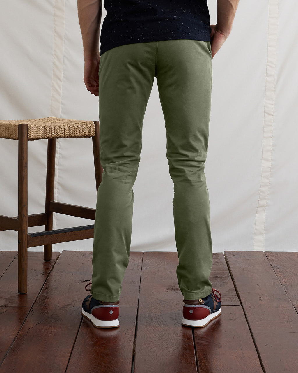 Khaki organic cotton & recycled cotton trousers - BRIX model