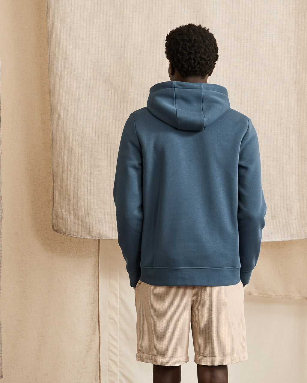 Blue hooded sweatshirt