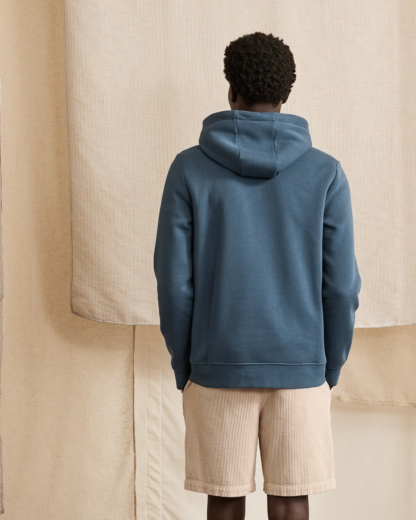 Blue hooded sweatshirt