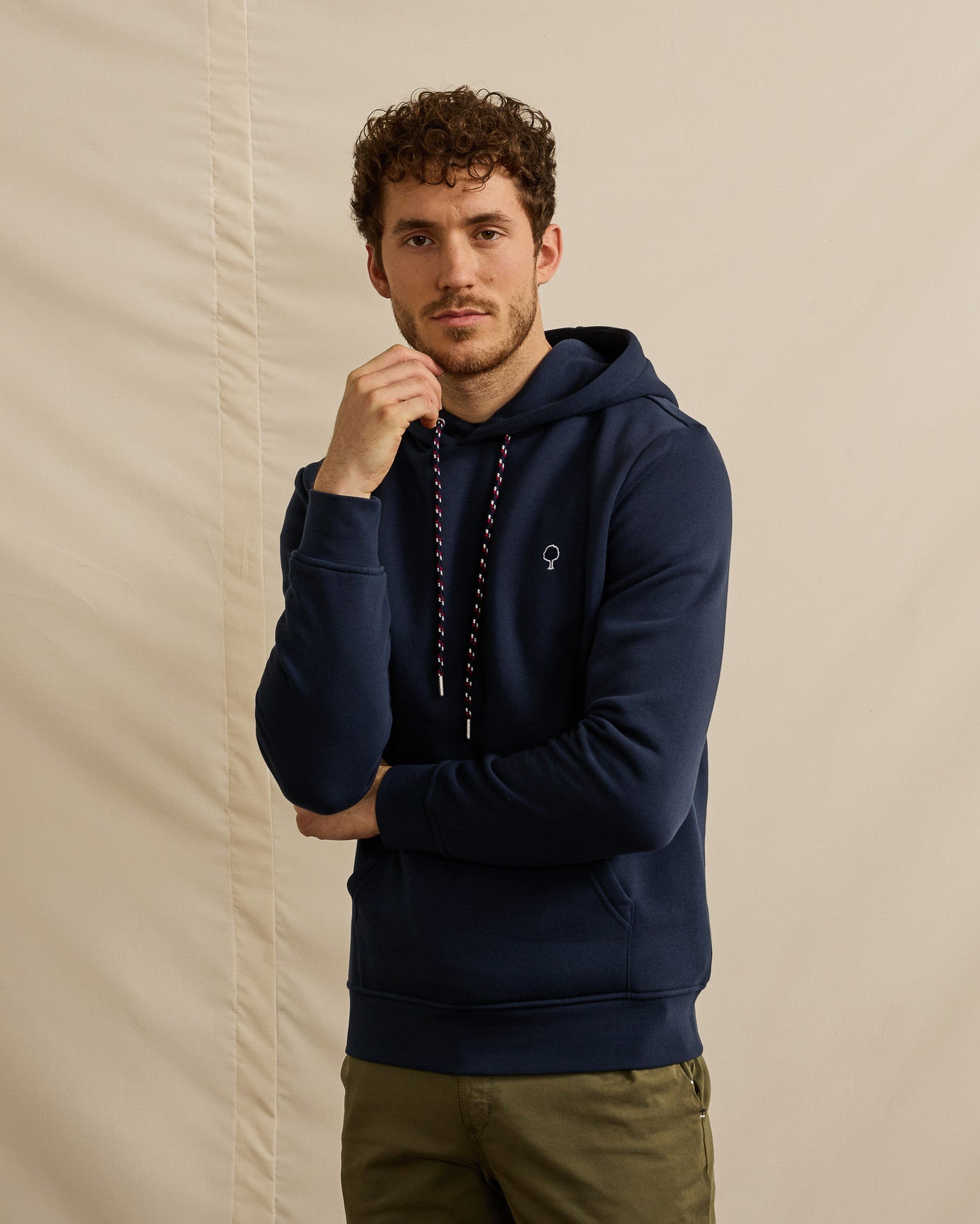 Sweat bleu marine coton & polyester recycles - modele DIRAC