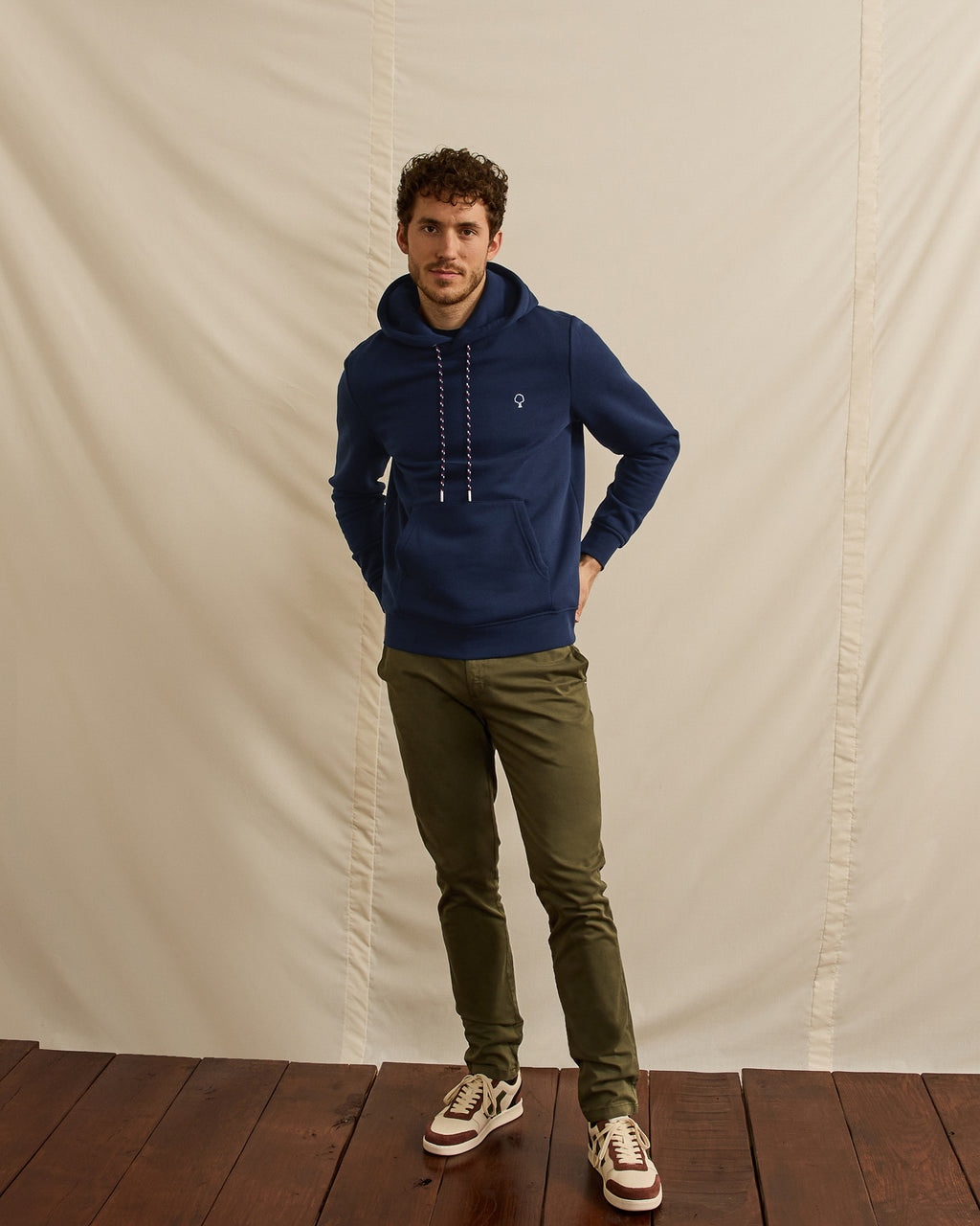 Sweat bleu marine coton & polyester recycles - modele DIRAC