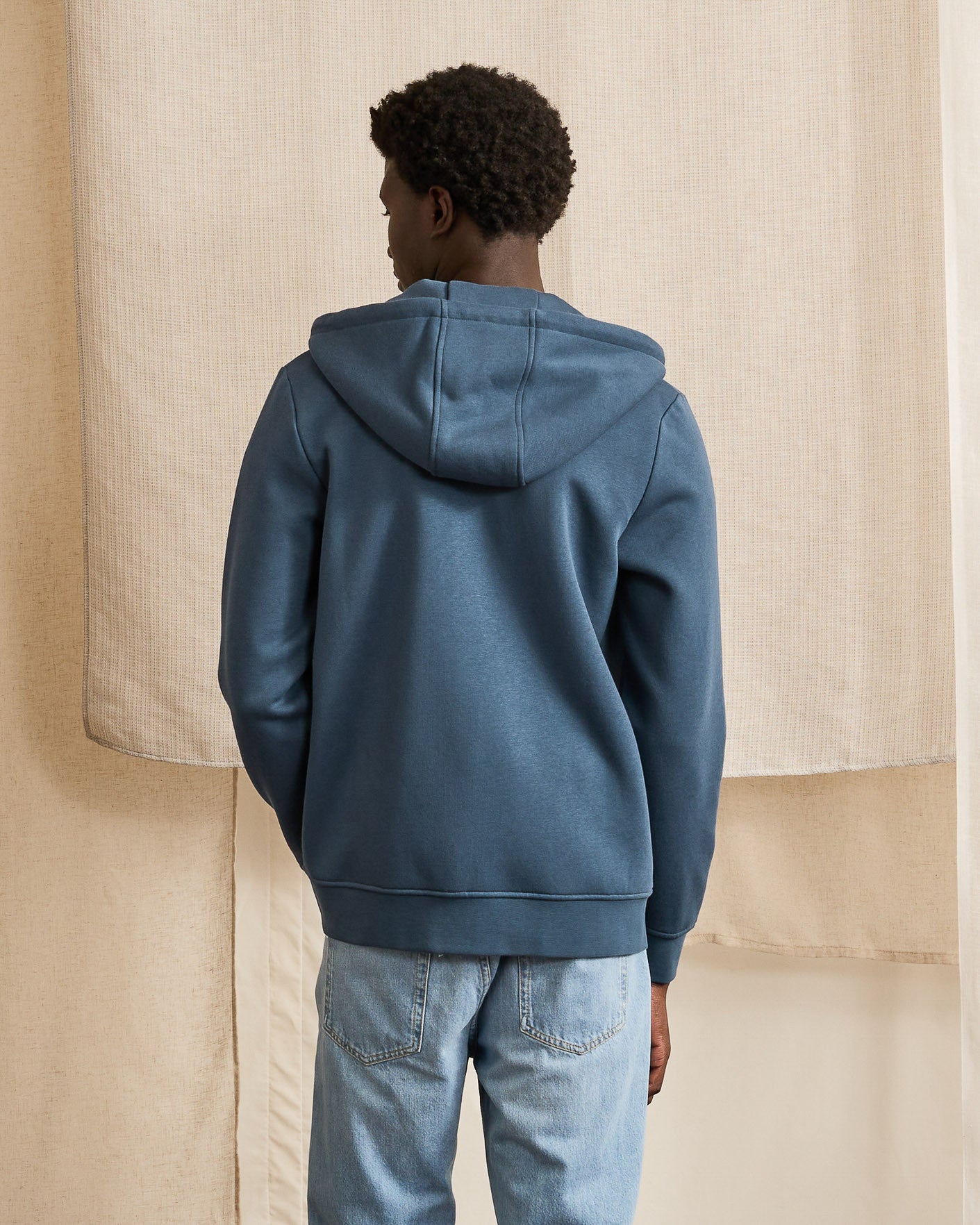Blue sweatshirt recycled cotton & polyester - MESNIL model