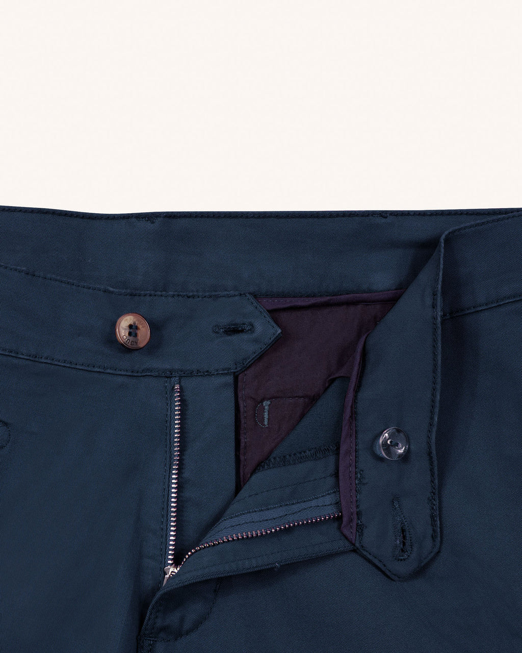 Navy blue organic cotton & recycled cotton trousers - BRIX model