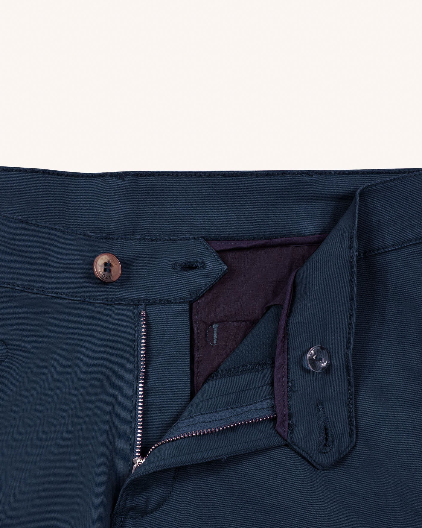 Navy blue organic cotton & recycled cotton trousers - BRIX model