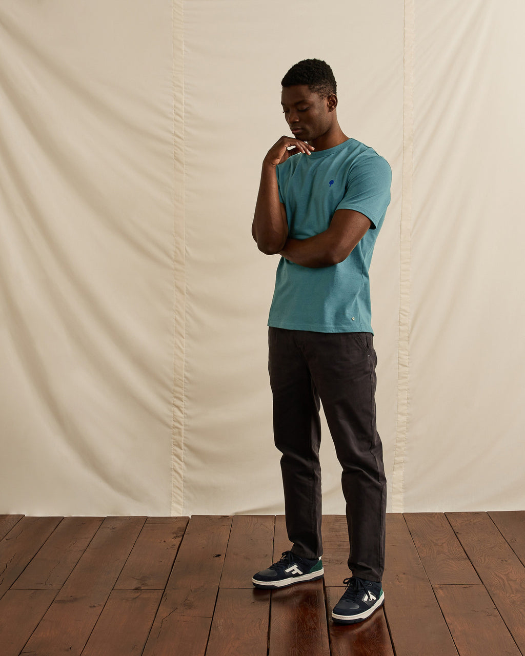 T-shirt vert chiné