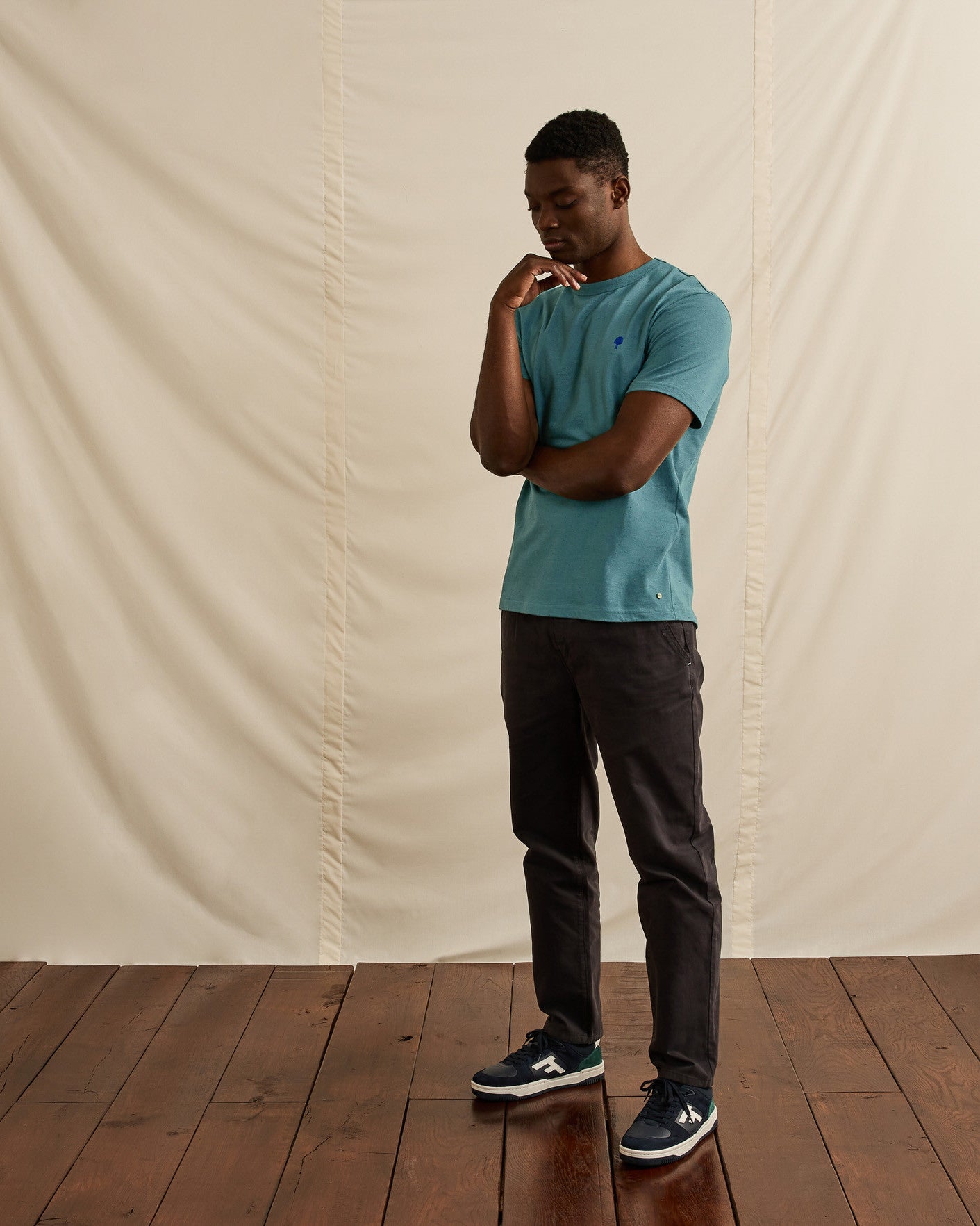 T-shirt vert chiné