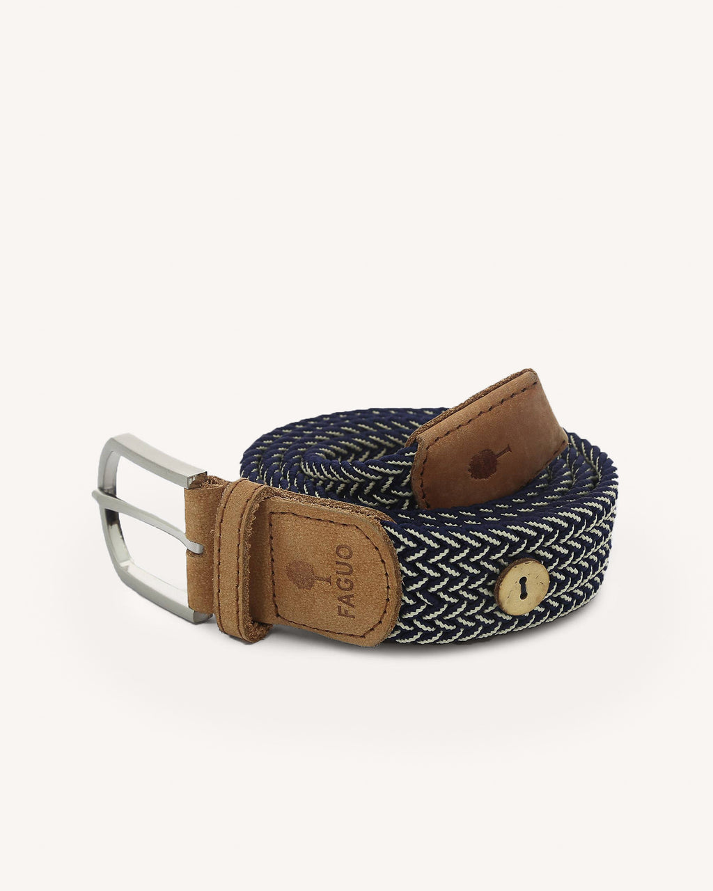 Ceinture bleu marine & écru