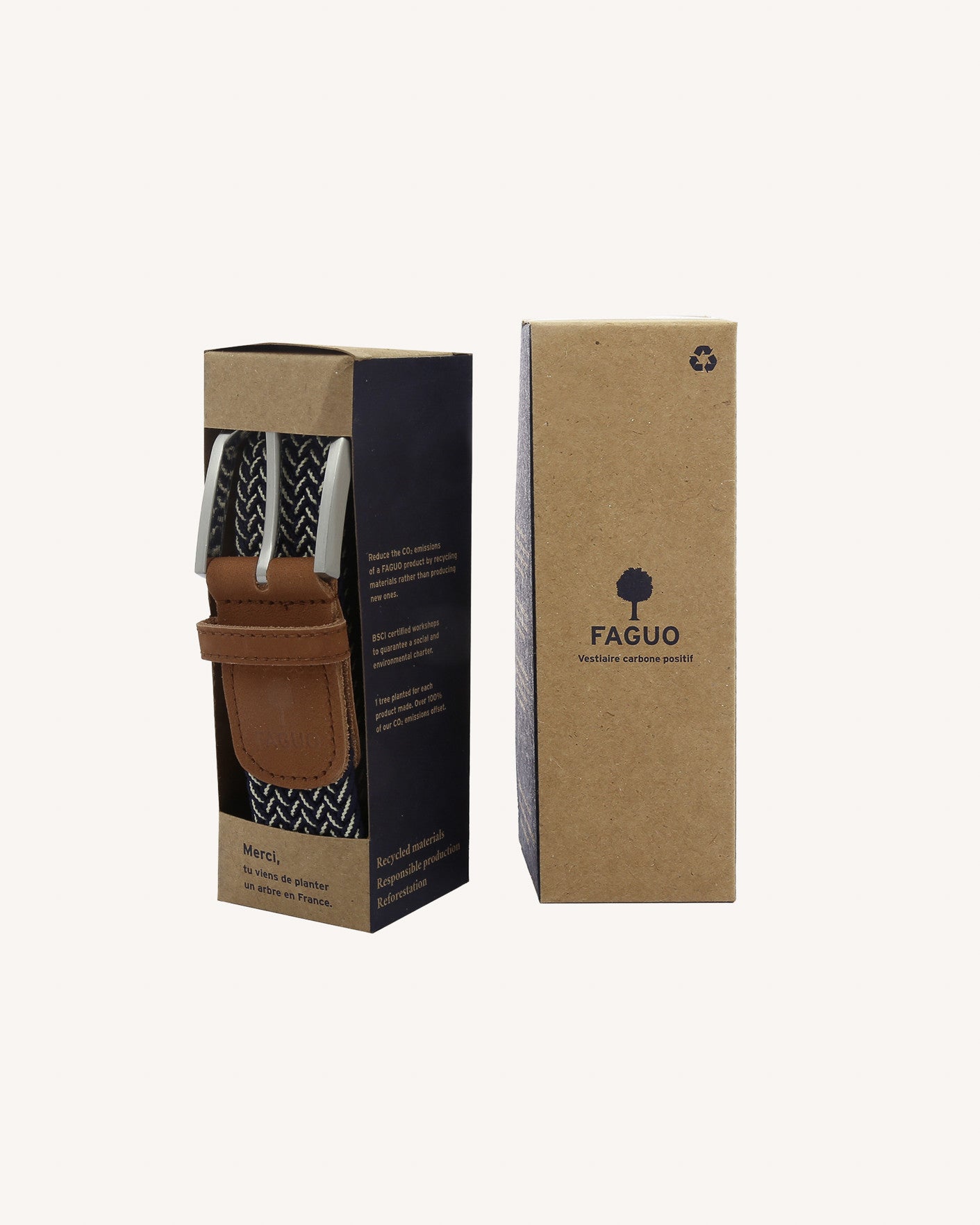 Ceinture bleu marine & écru