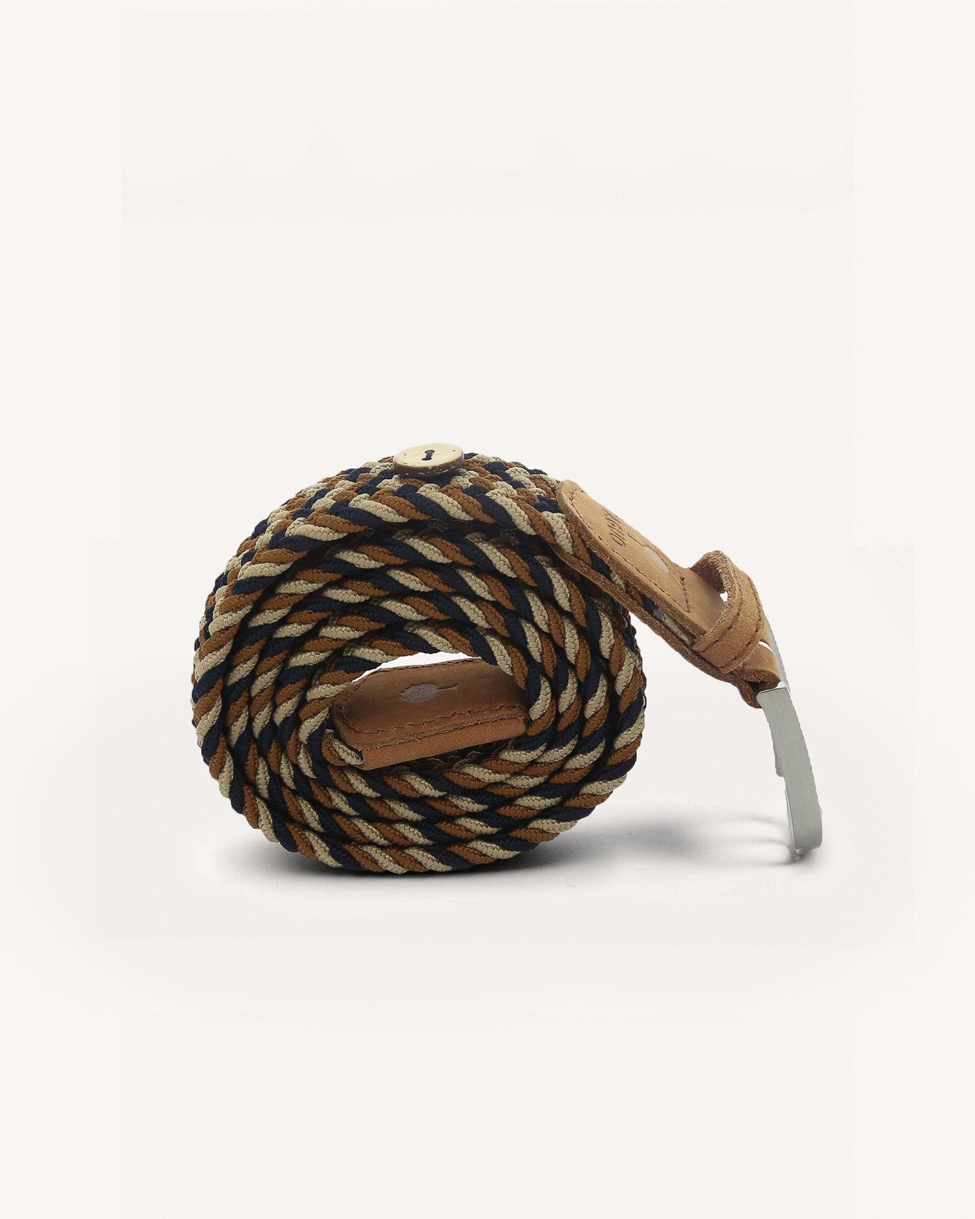Ceinture bleu marine & beige