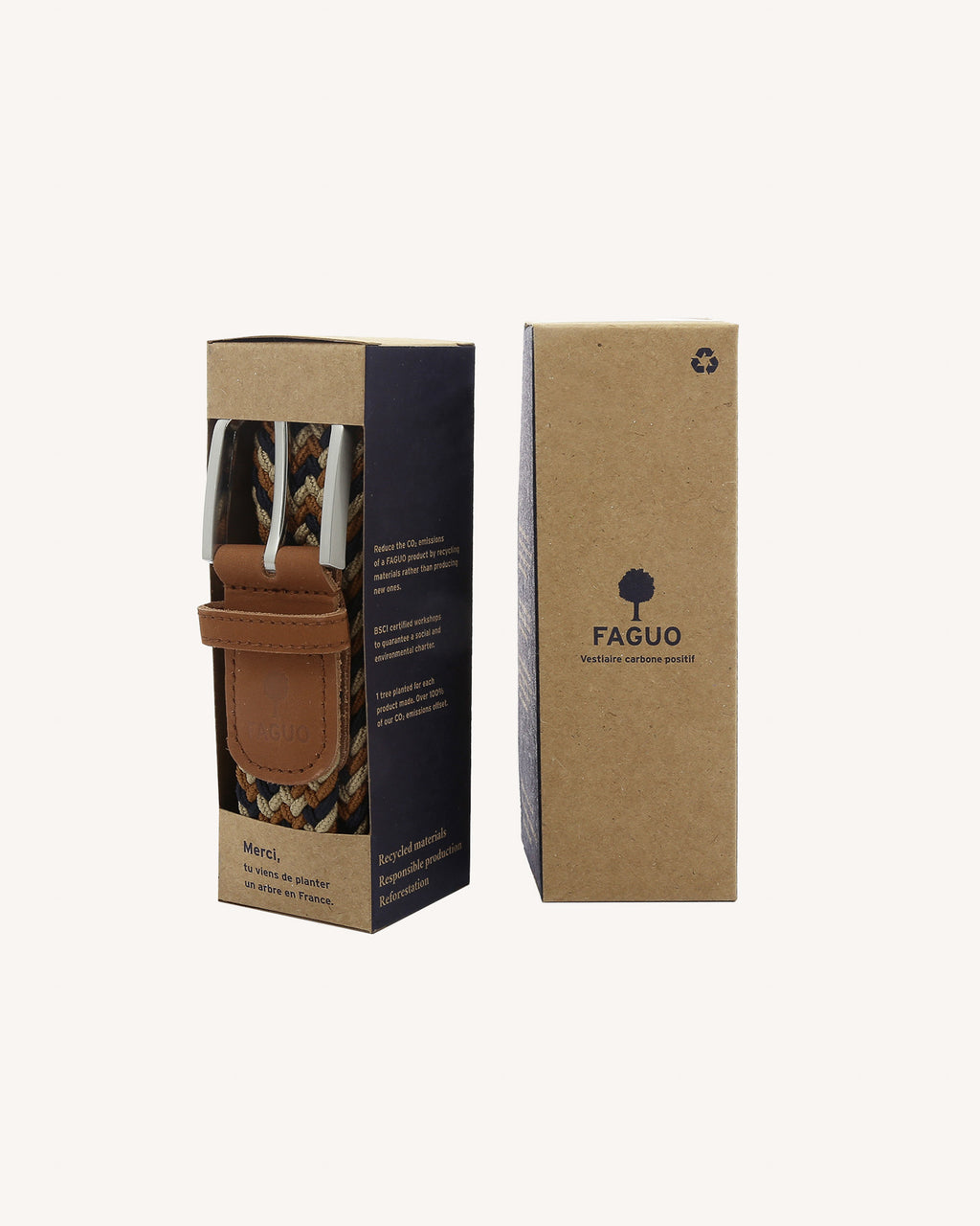 Ceinture bleu marine & beige