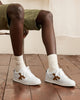 Baskets blanches & bleu marine cuir & nylon recycle - modele HAZEL