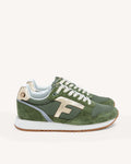 Running khaki & gold recycled polyester & suede leather - ELM model