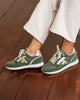 Running kaki & dorees polyester recycle & cuir suede - modele ELM