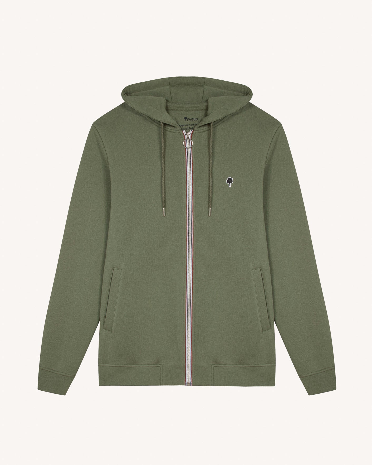 Khaki recycled cotton & polyester sweatshirt - MESNIL model