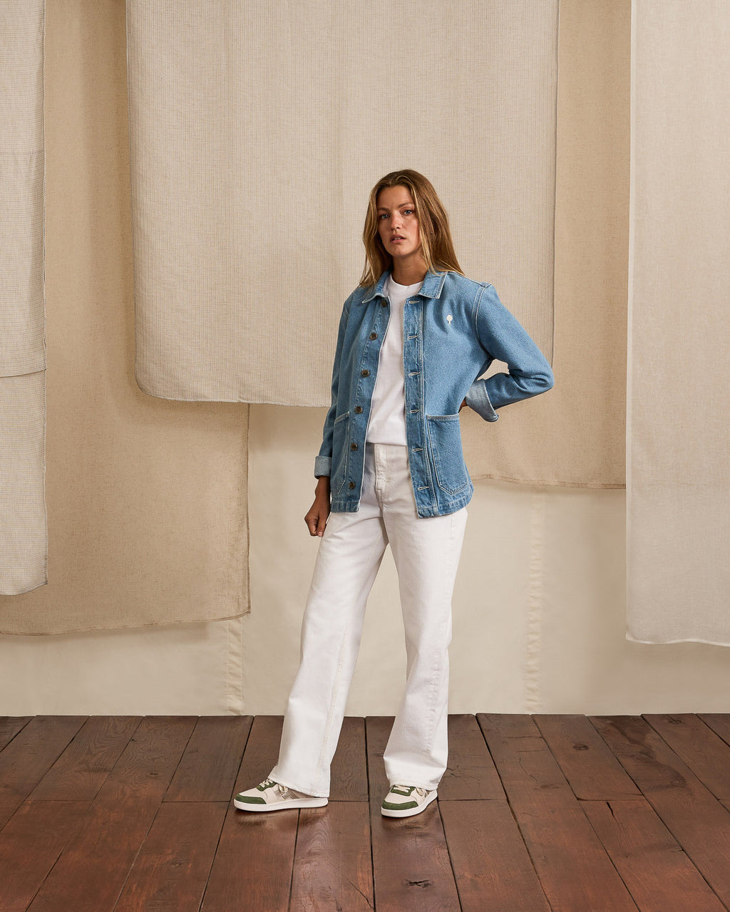 Baskets kaki & dorees cuir & suede - modele HAZEL