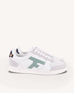 Witte en marineblauwe sneakers van leer en suède - model HAZEL_variant