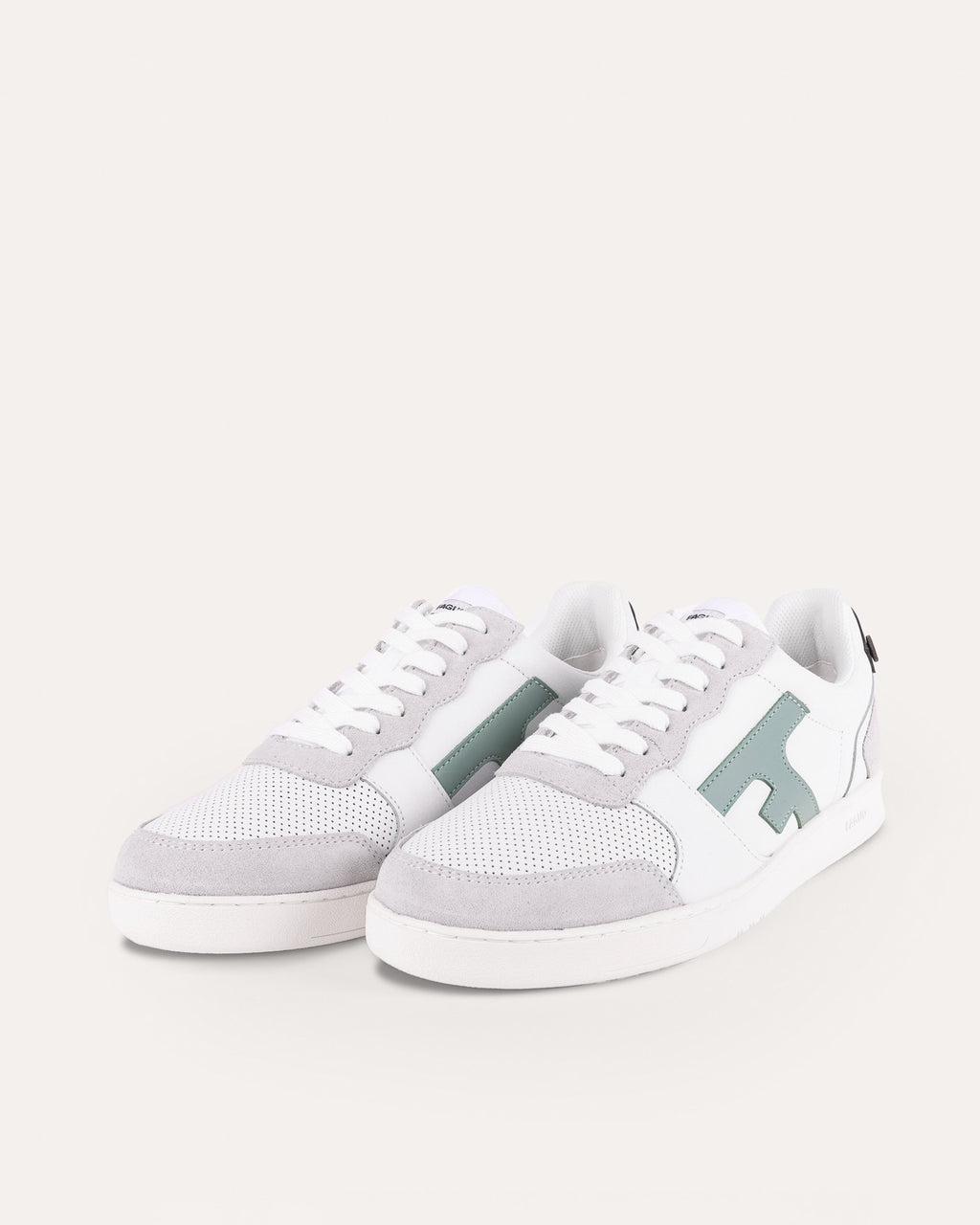 Baskets blanches & bleu marine cuir & cuir suede - modele HAZEL