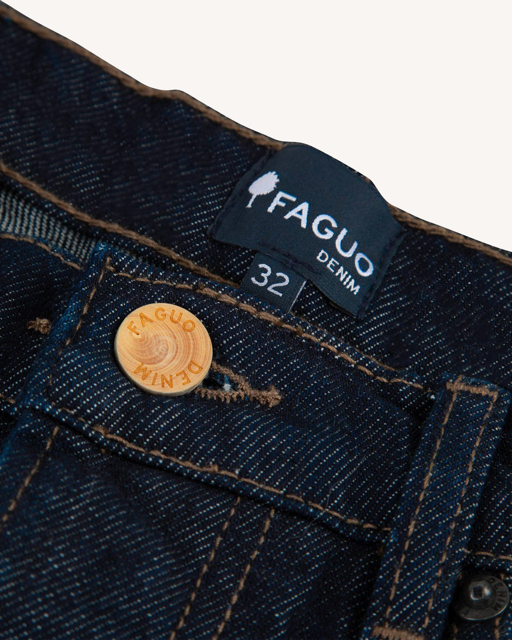 Raw denim jeans, straight cut