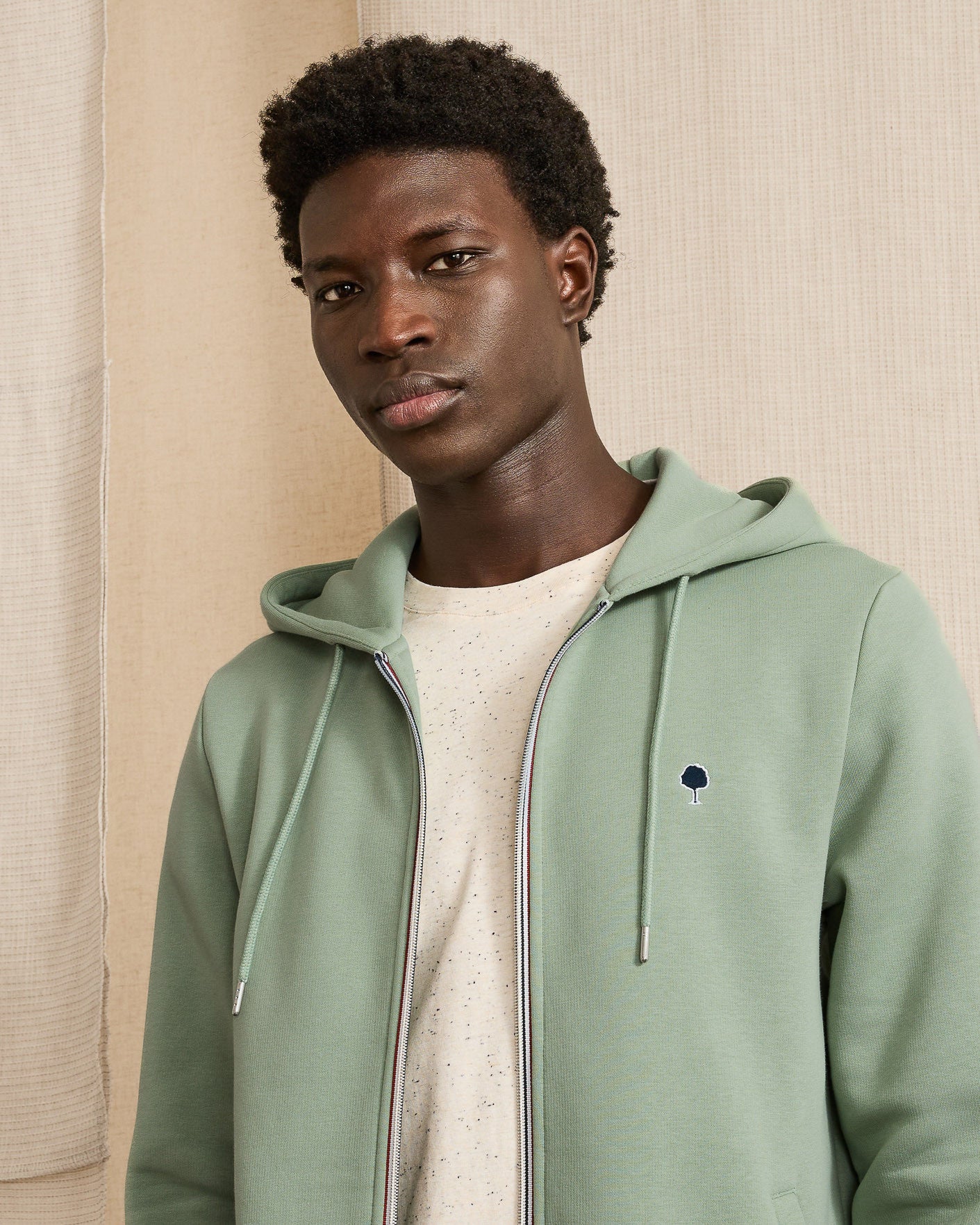 Light green zip-up hoodie