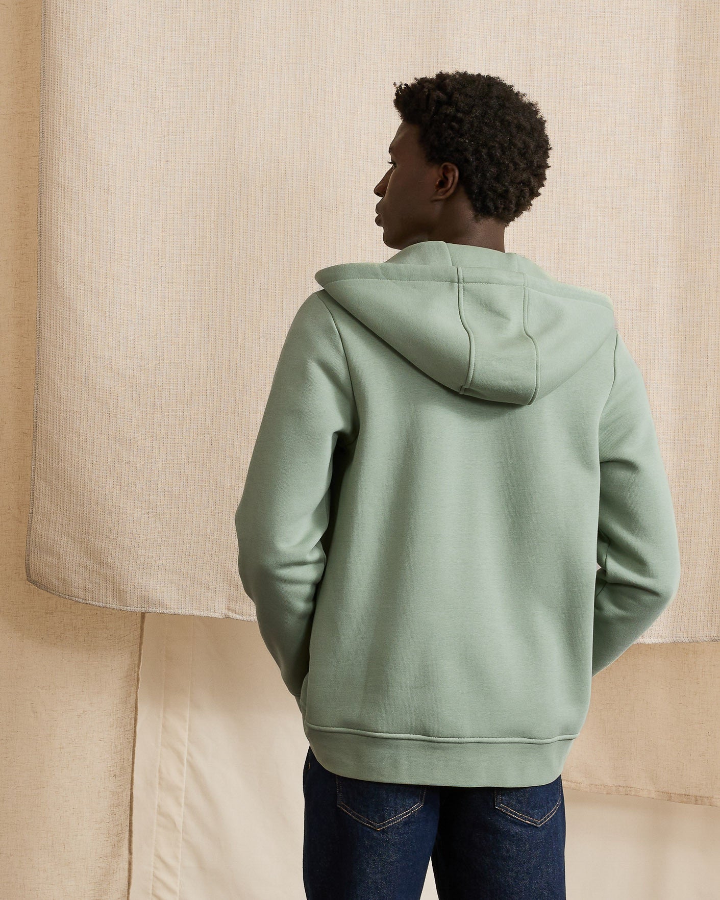 Light green zip-up hoodie