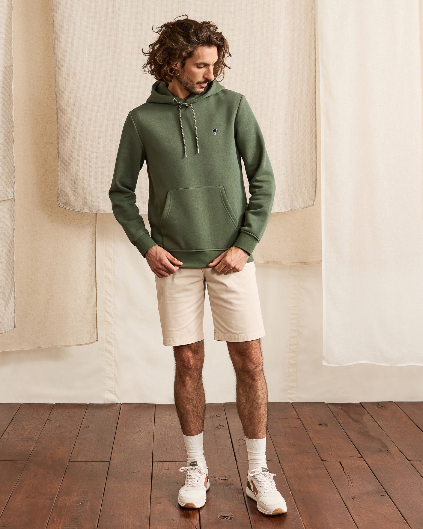 Sweat kaki coton & polyester recycles - modele DIRAC