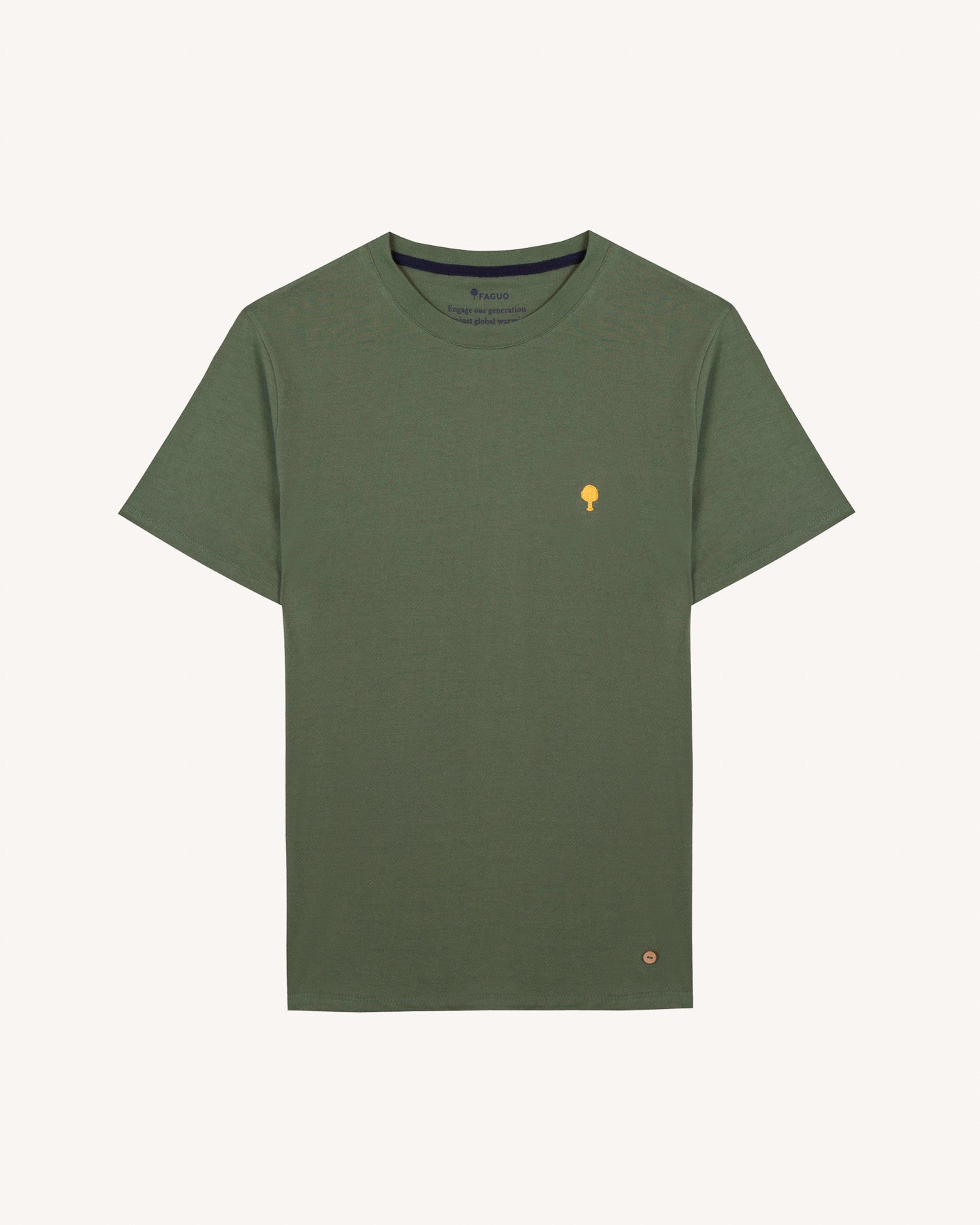 T-shirt kaki coton & coton recycle - modele ARCY
