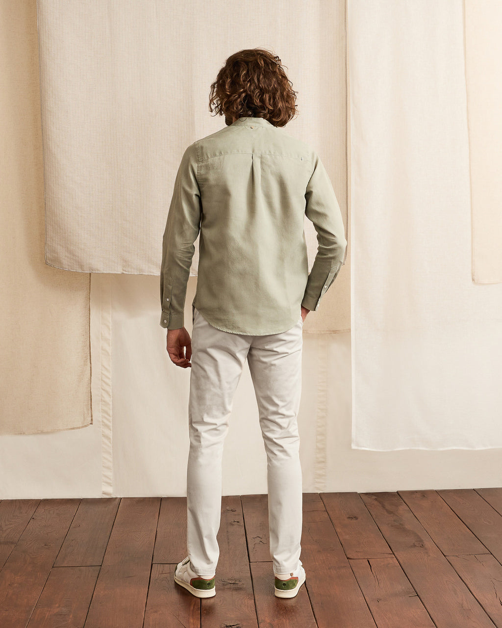 Ecru tapered-fit chino