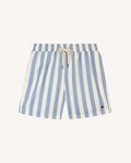 Striped ecru & light blue swimming trunks