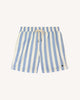 Striped ecru & light blue swimming trunks