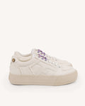 White vegan low-top trainers