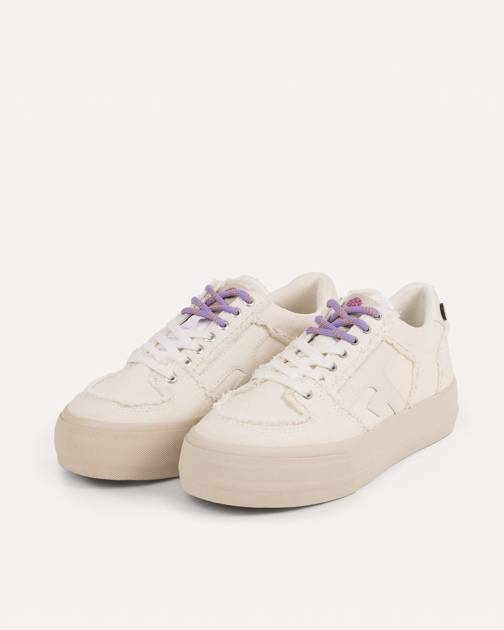 White vegan low-top trainers