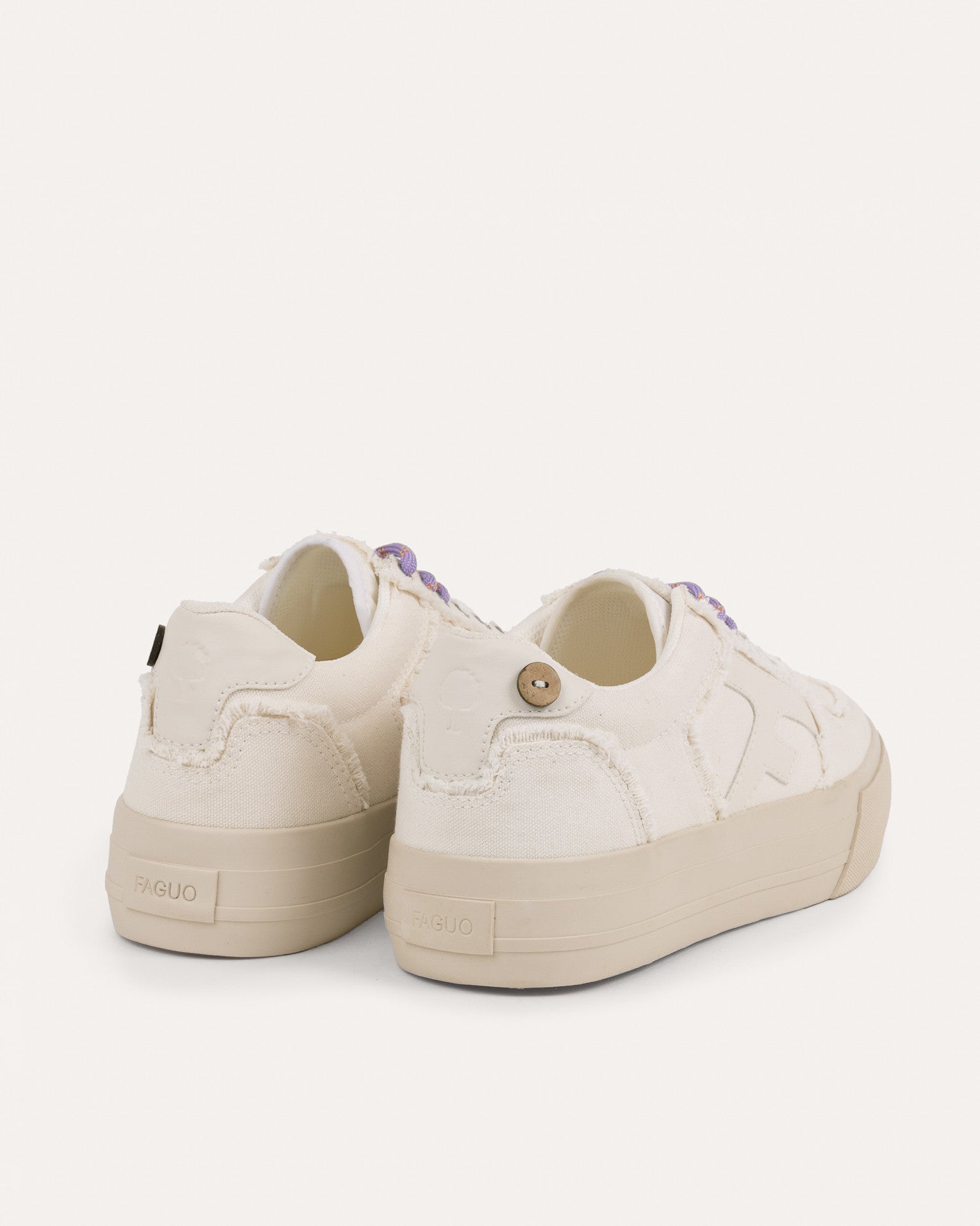 White low-top vegan trainers