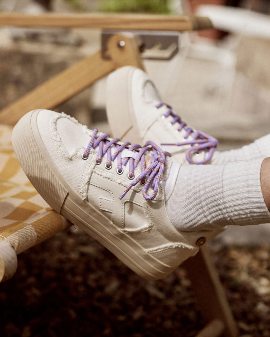 White low-top vegan trainers