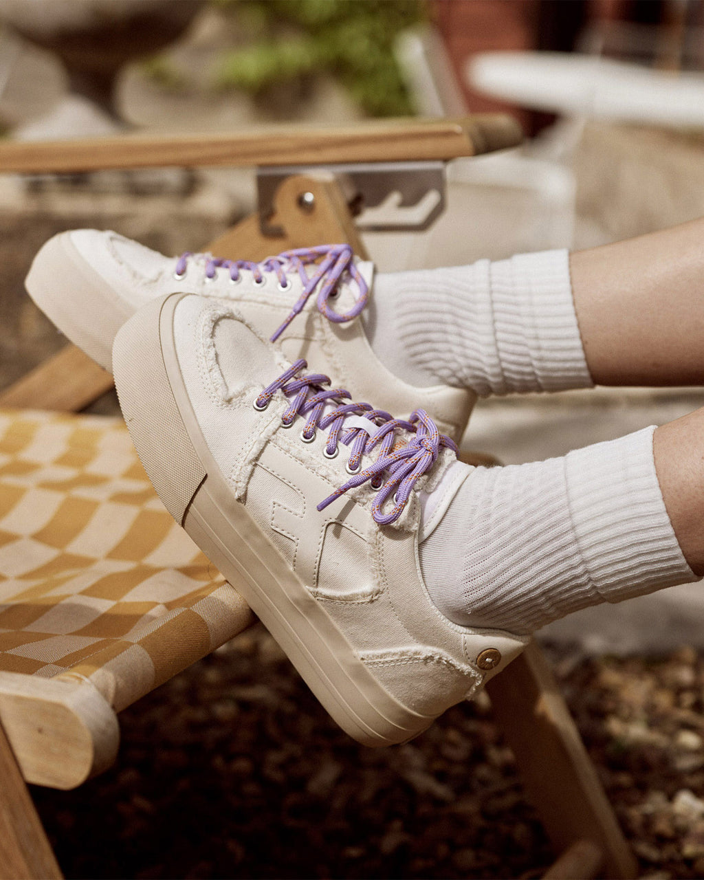 White vegan low-top trainers