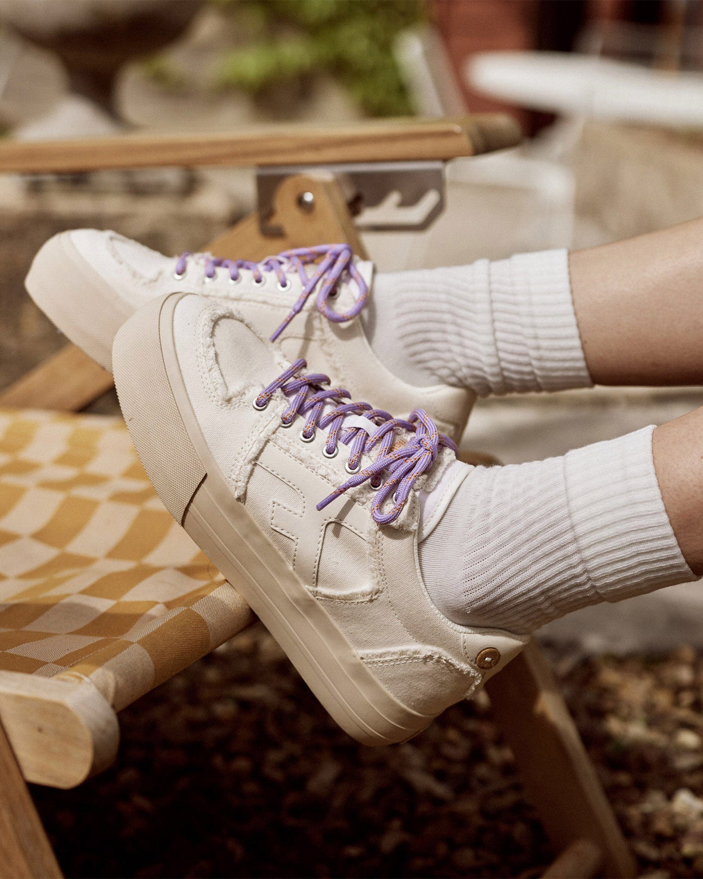 White vegan low-top trainers