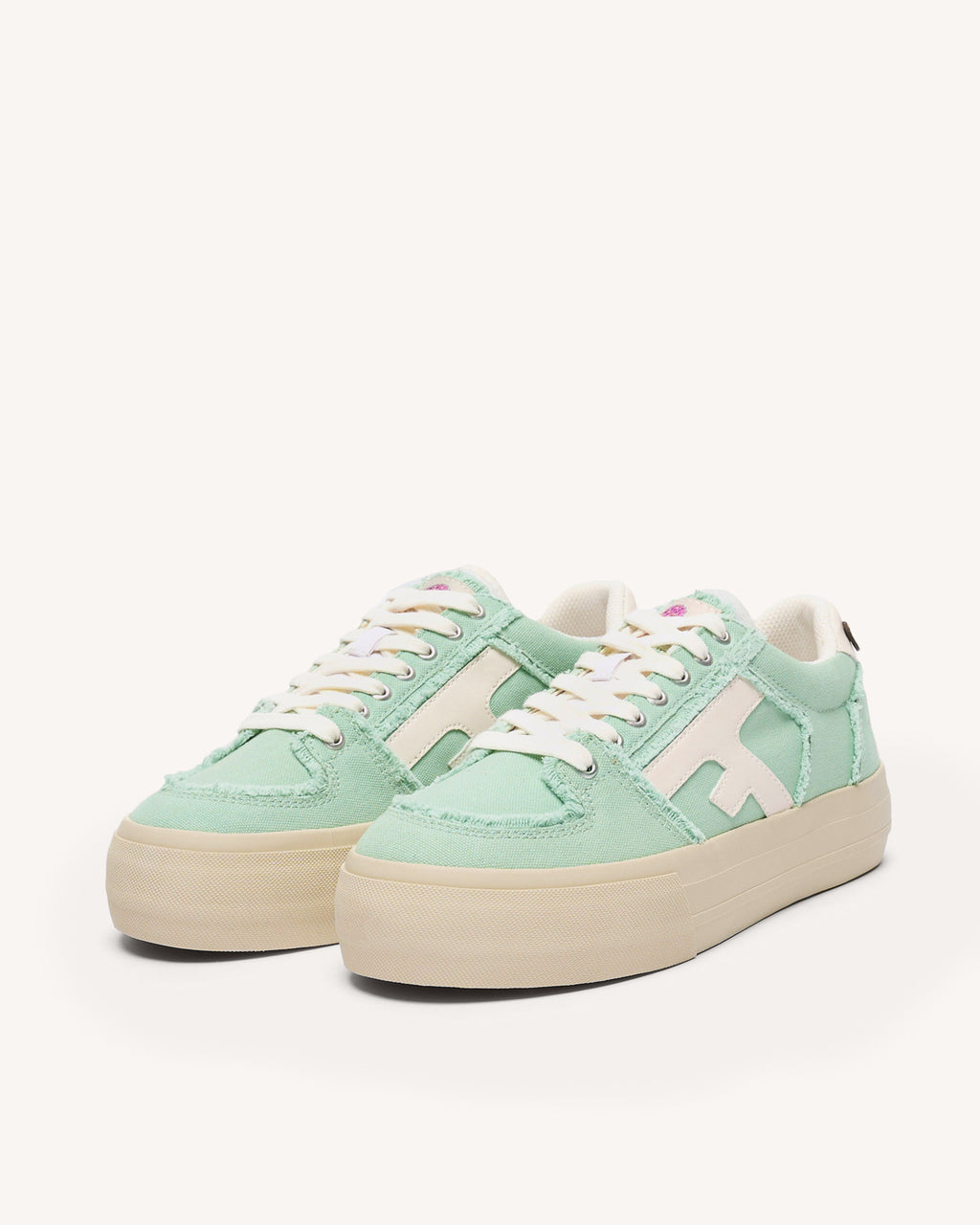 Low-top mint green vegan trainers