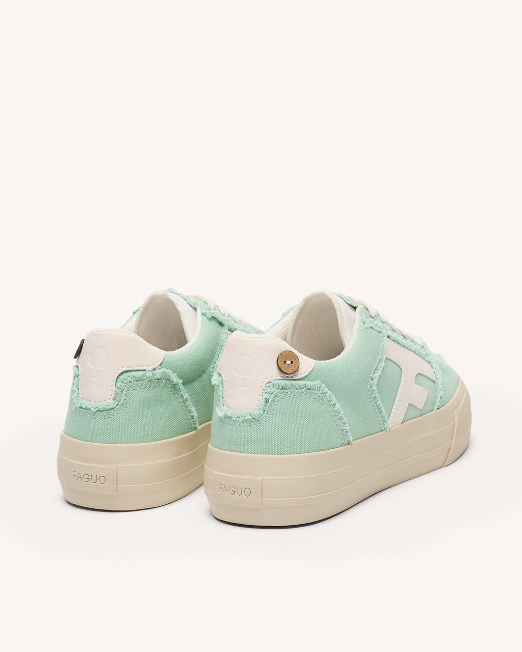 Low-top mint green vegan trainers