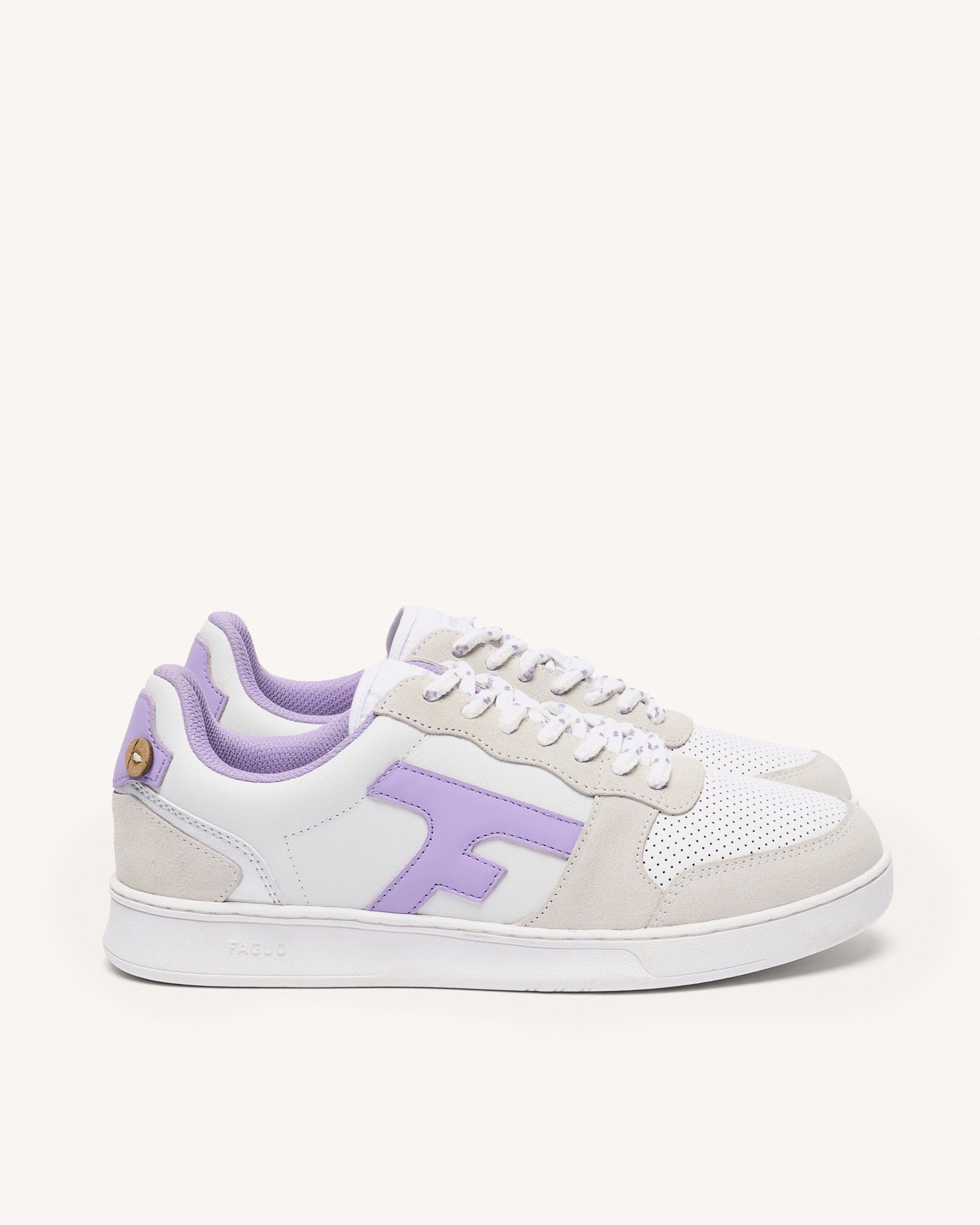 Baskets basses blanches & violet clair