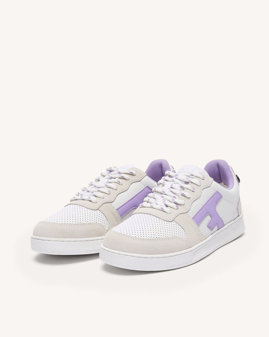 Baskets basses blanches & violet clair
