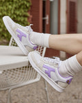 Baskets basses blanches & violet clair