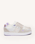 Baskets basses blanches & parme