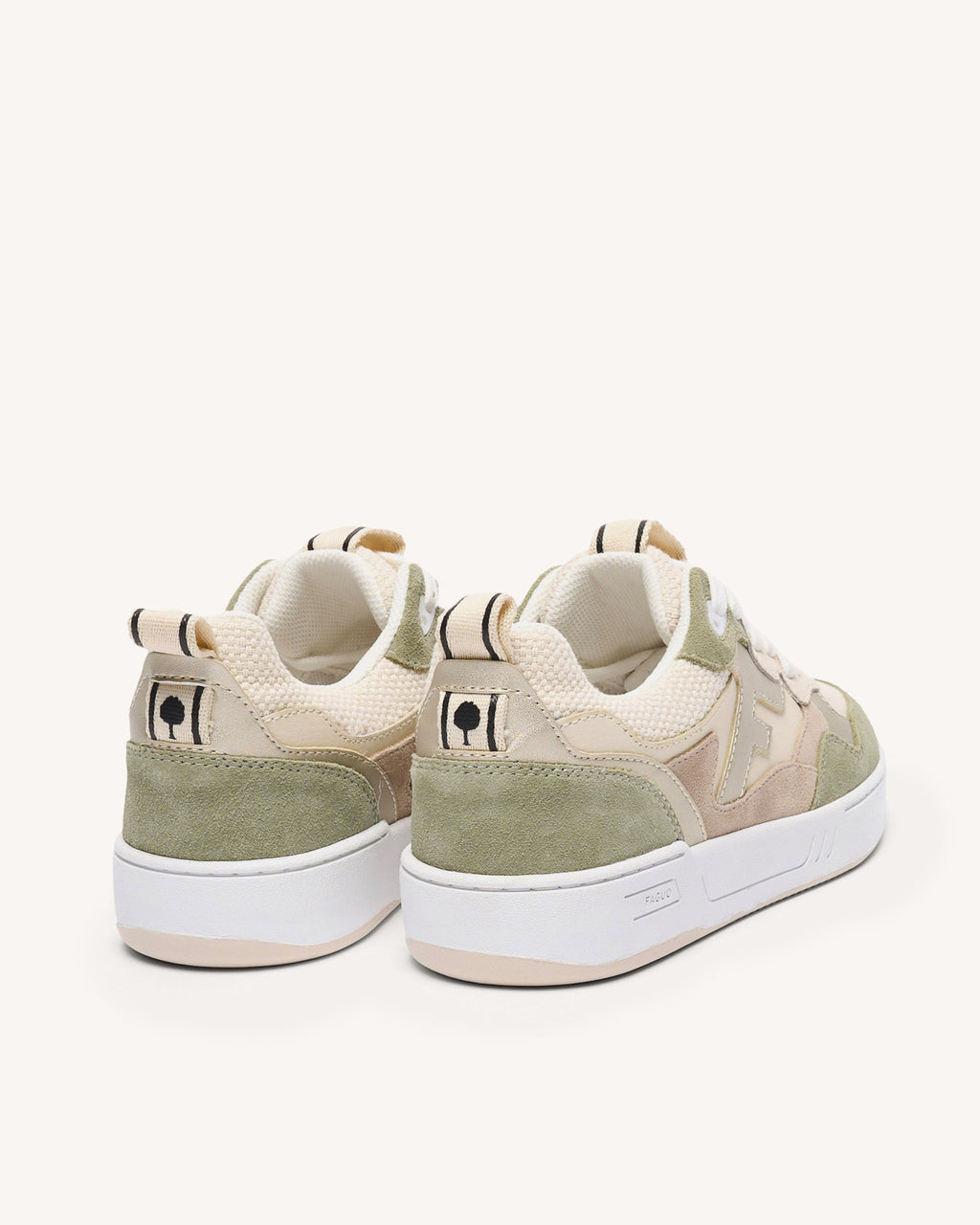 Baskets basses écrues & kaki clair