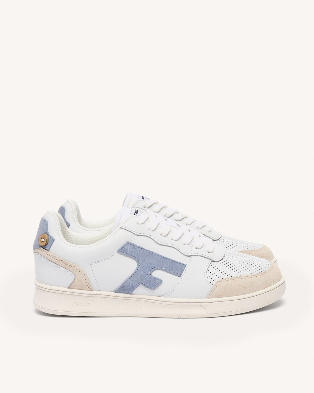 Baskets basses blanches, beiges & bleues