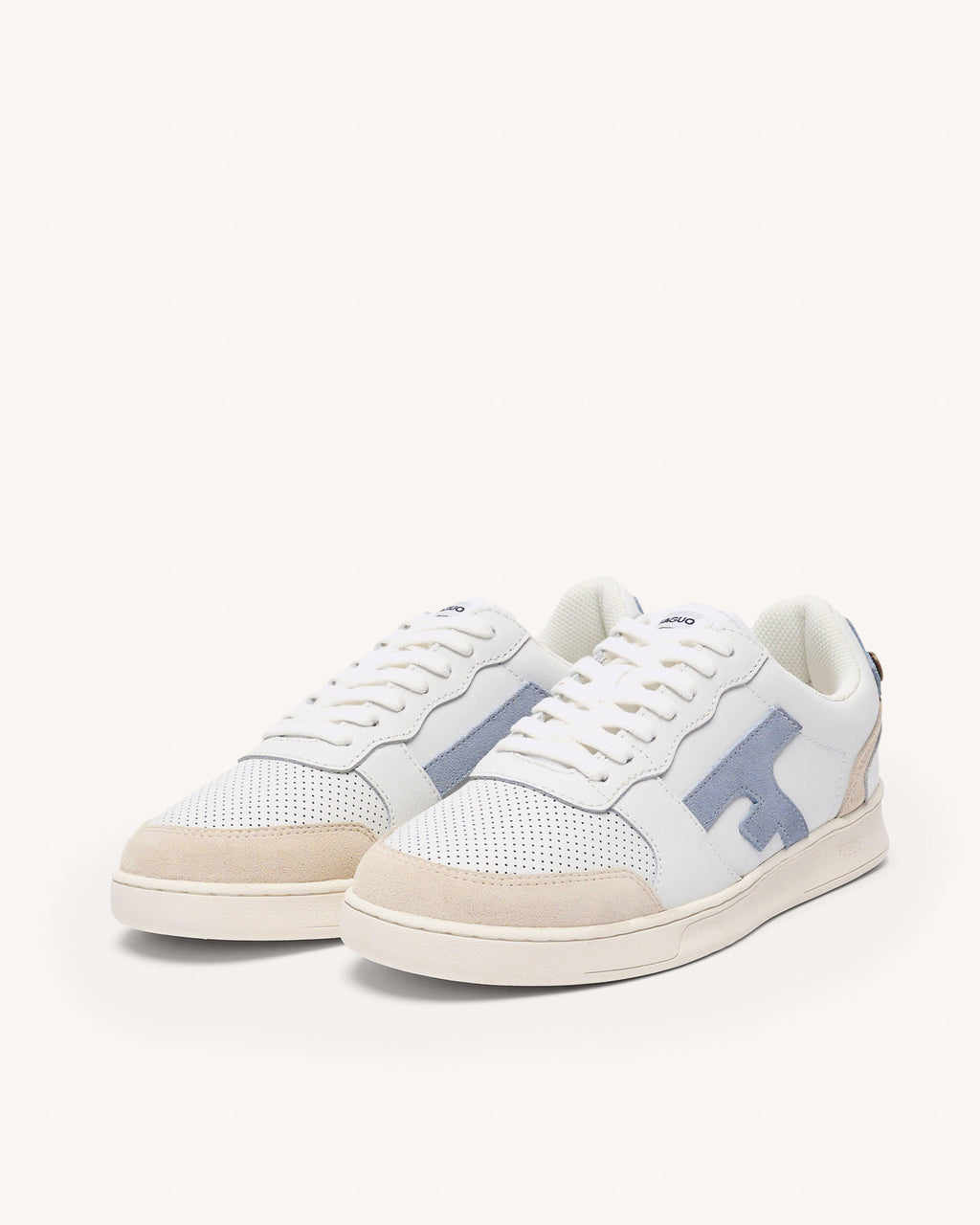 Baskets basses blanches, beiges & bleues