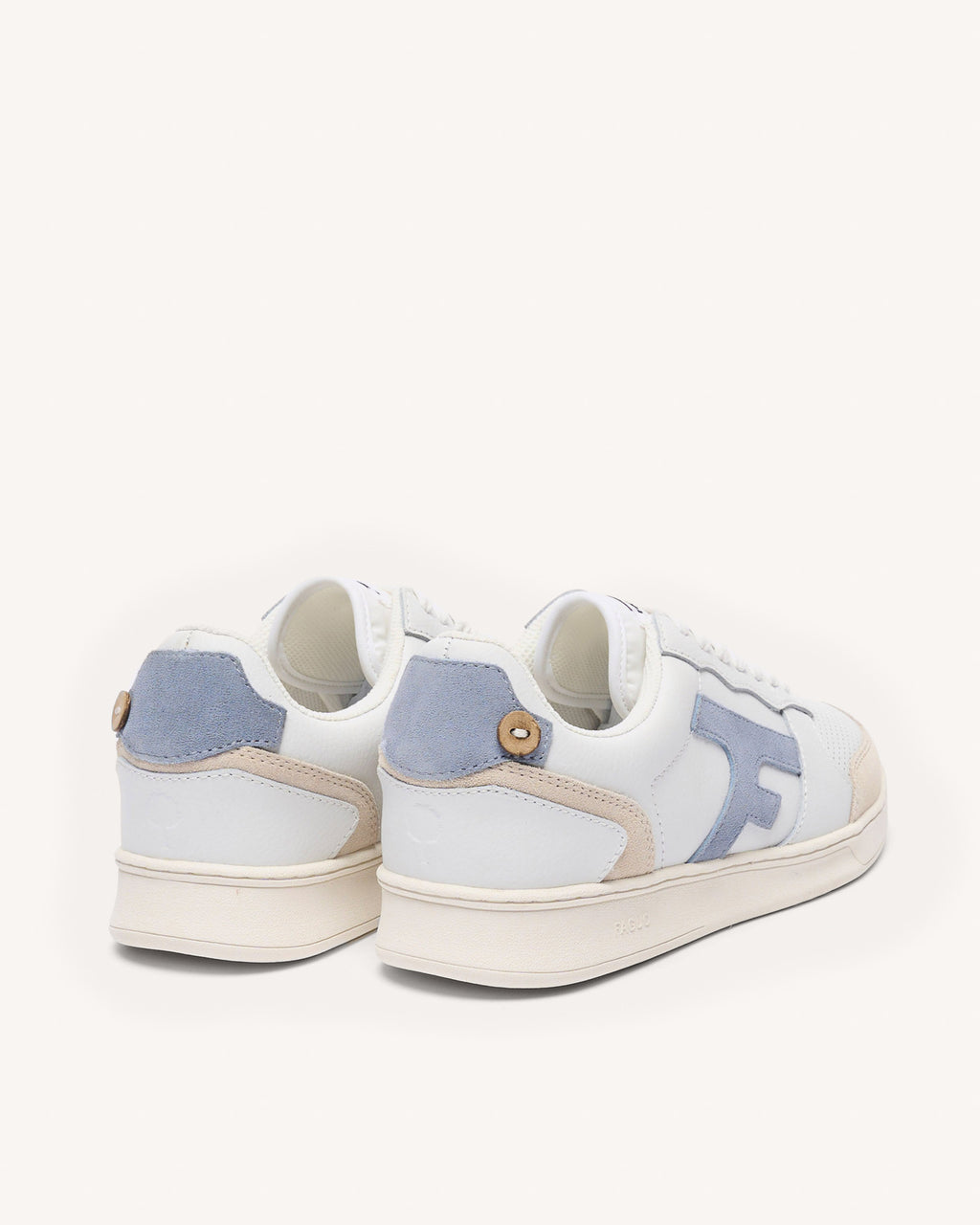 Baskets basses blanches, beiges & bleues