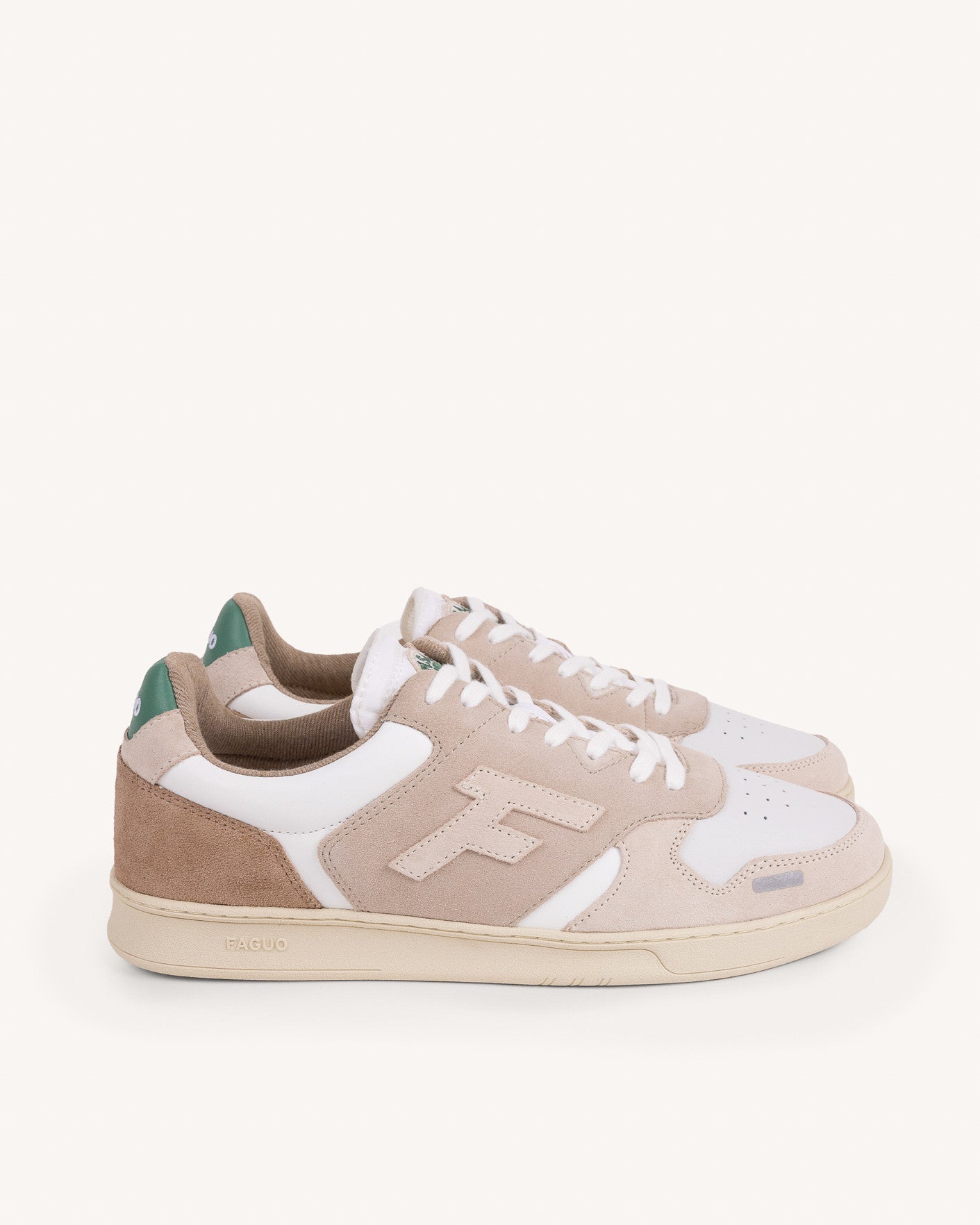 Baskets basses blanches et beiges lab sensas