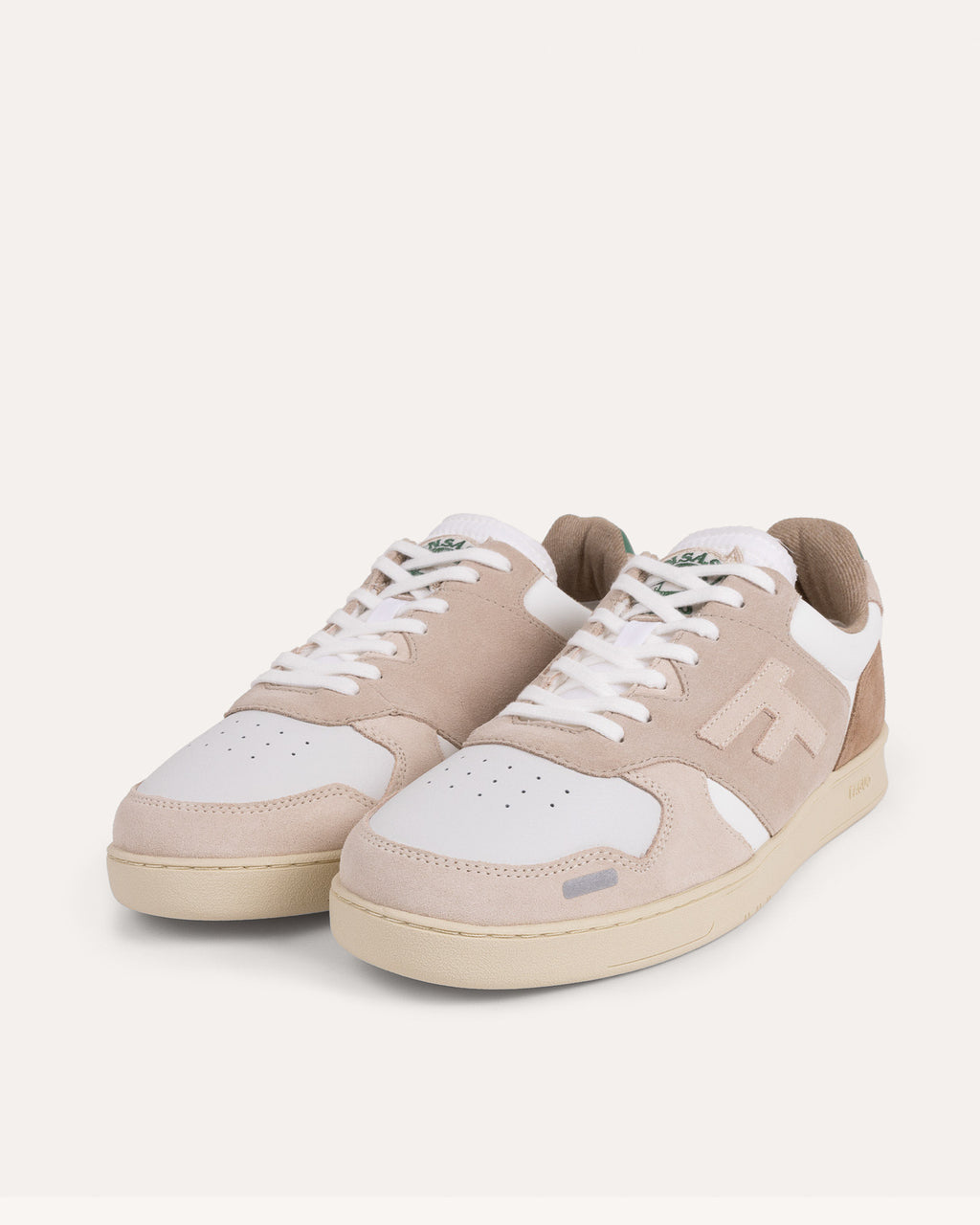 Baskets basses blanches et beiges lab sensas