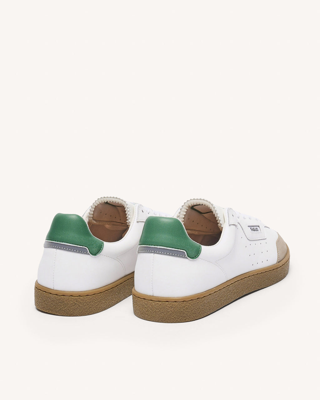 Baskets basses blanches & vertes