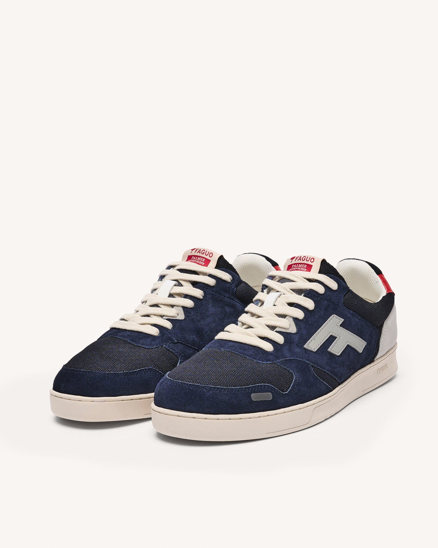 Blue & grey low-top trainers